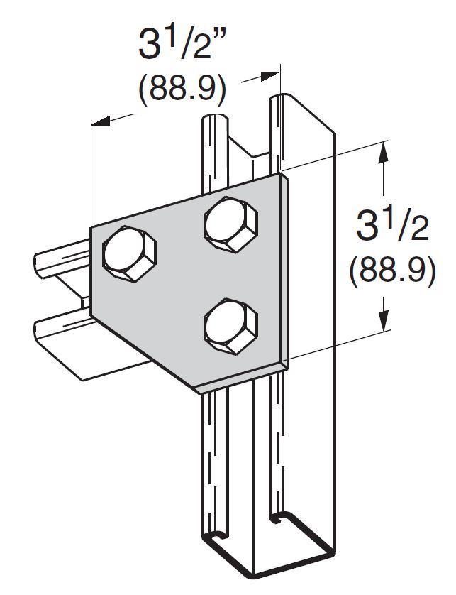 B-Line B135 3-Hole Gusset Plate HDG